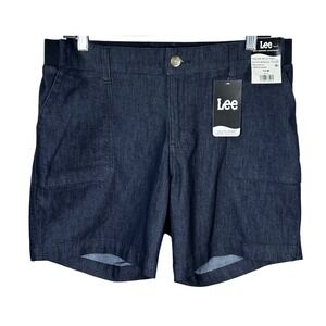 Lee Womens Utility Short Mid Rise Regular Fit Fresno Denim 12 M New With Tags